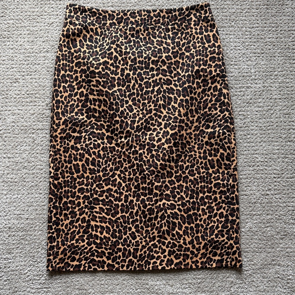 J. Crew Leopard Print Pencil Skirt